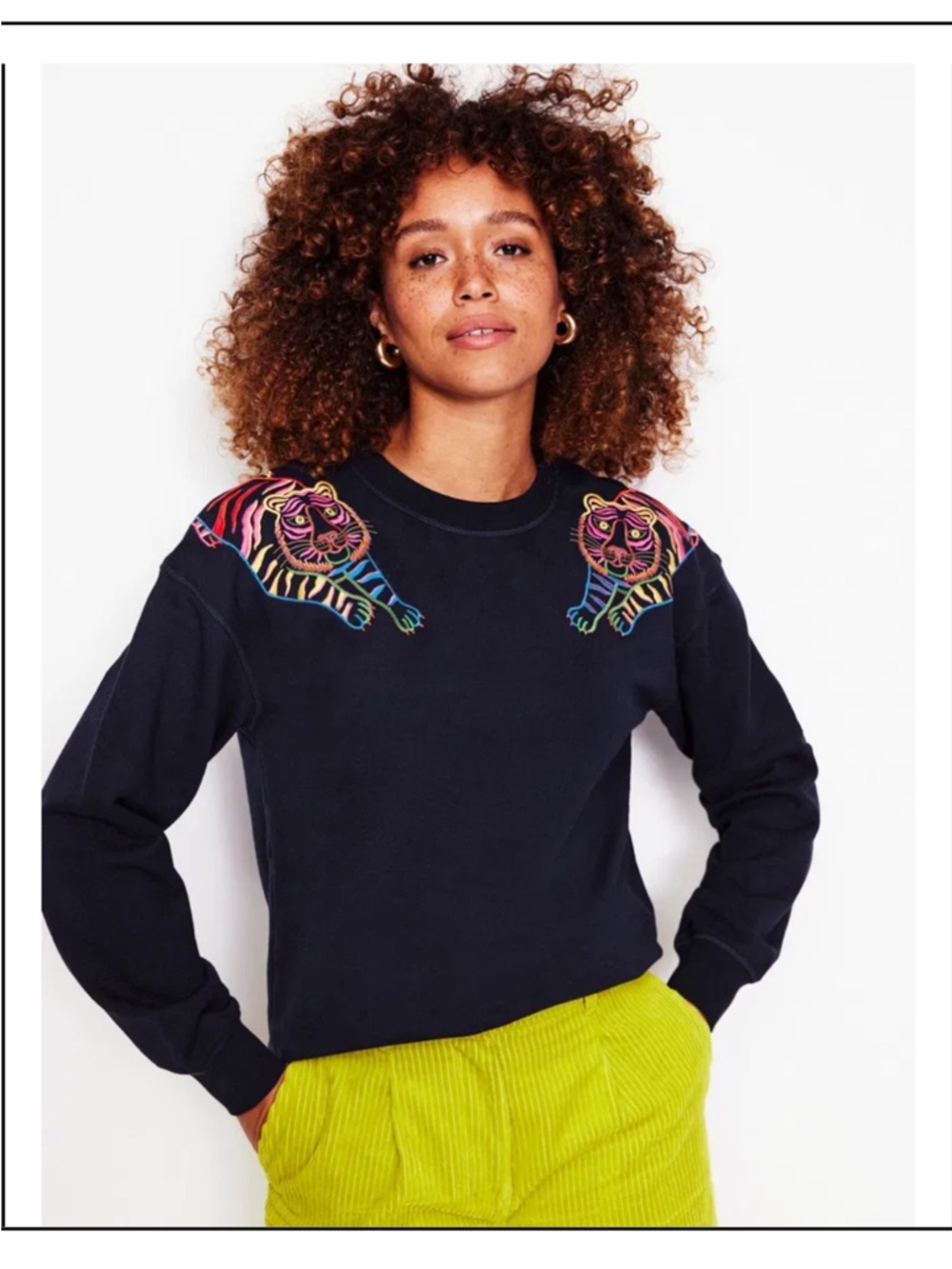 NWT Embroidered Tiger Boden Sweatshirt Medium